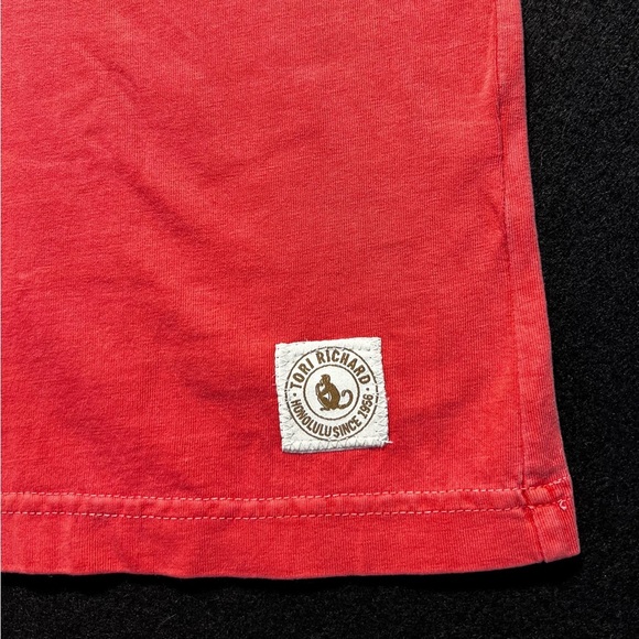 NWT Tori Richard Pocket T-Shirt XL Chili Pepper Red 100% Cotton Honolulu Tee - Picture 2 of 5